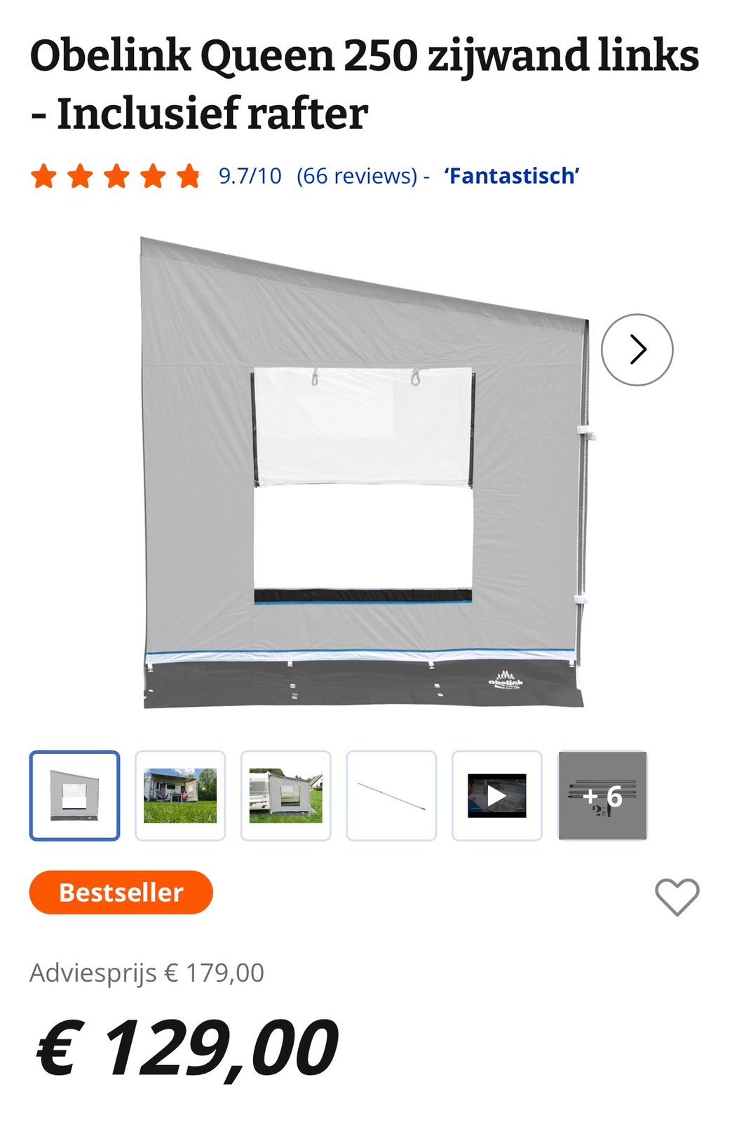 Luifel tent, Ophalen, Zo goed als nieuw