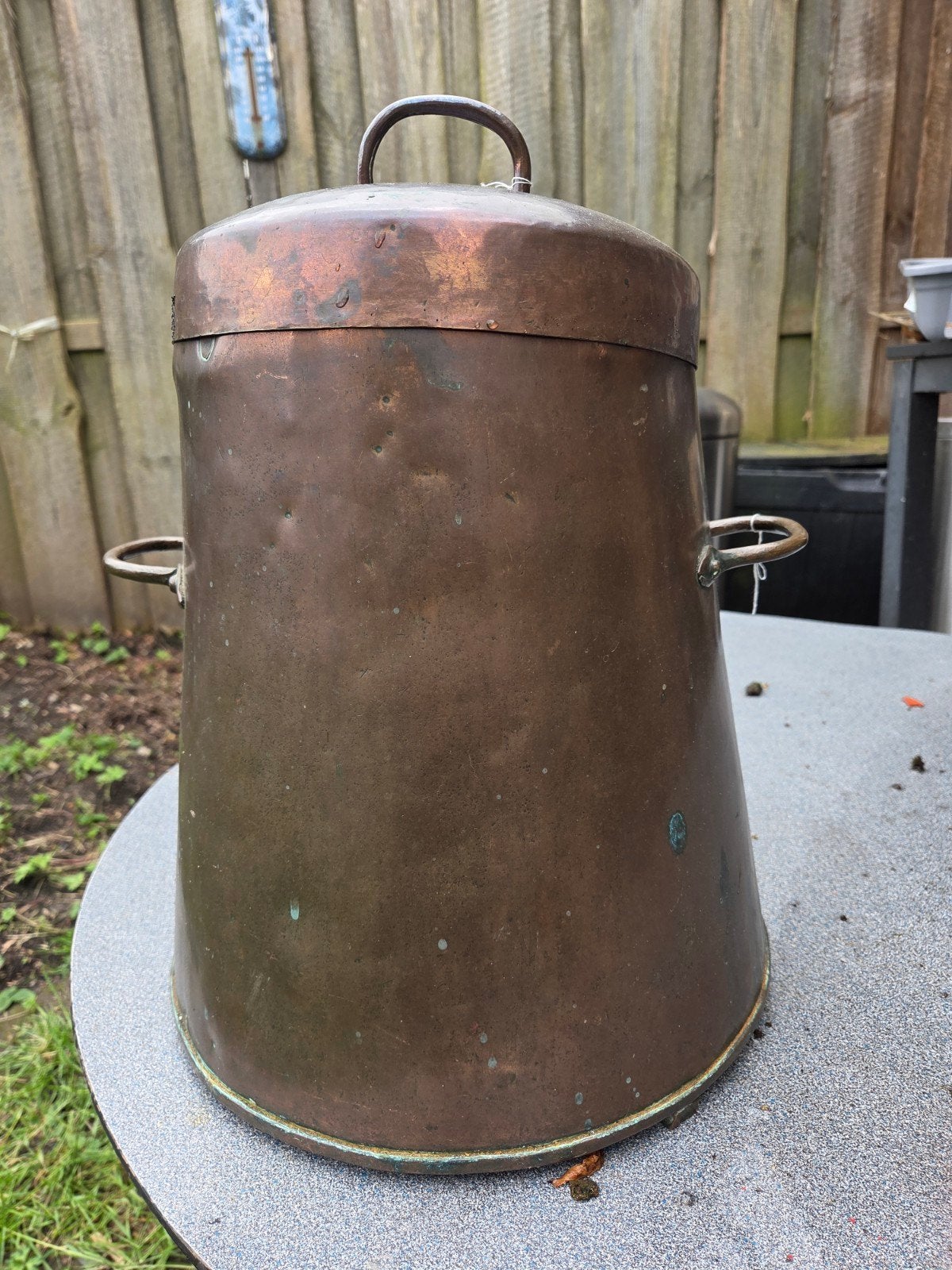 Antieke Koperen Pot met Deksel - Decoratief en Uniek, Ophalen of Verzenden