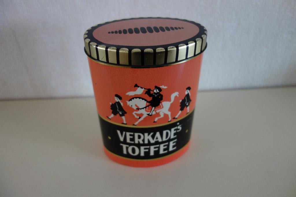 Blik Verkade  toffee, Verzamelen, Blikken, Ophalen of Verzenden, Gebruikt, Koek(jes), Verkade
