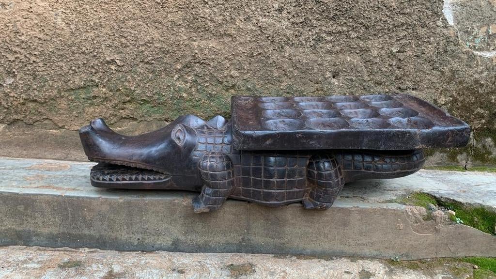 Krokodil Bao Spel - Hout uit Congo (DRC), Ophalen of Verzenden