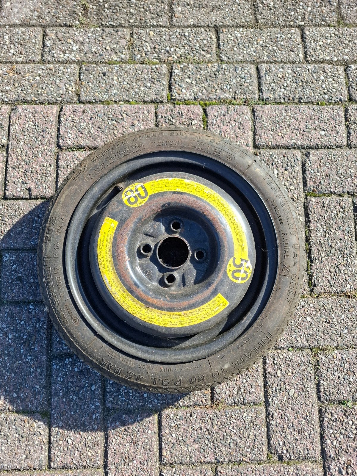 vw golf thuiskomer reservewiel 4/100, Ophalen of Verzenden, Zo goed als nieuw