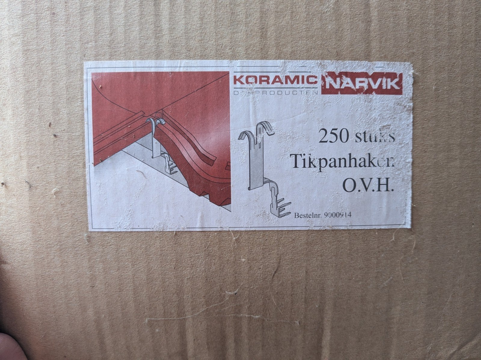 Pannenhaken  Koramic Narvik OVH, Ophalen, Nieuw, 15 m² of meer, Dakpannen