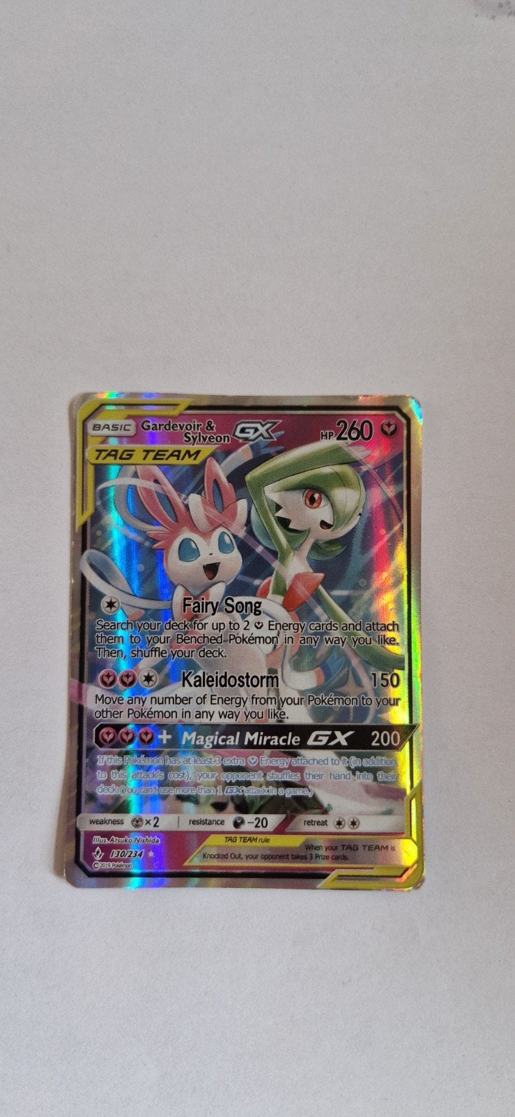 pokemon kaart: Gardvoir & Sylveon GX, Ophalen of Verzenden, Gebruikt, Losse kaart, Foil