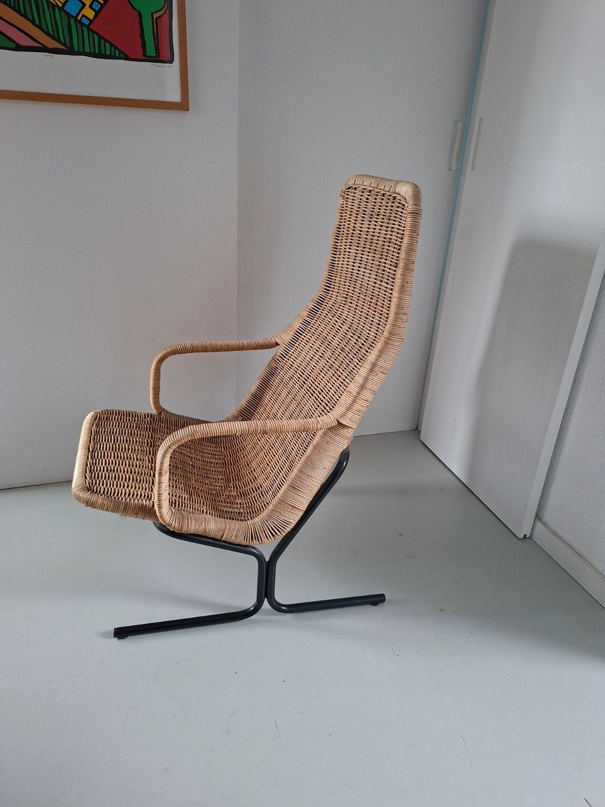 Dirk van Sliedregt pitriet fauteuil, model 514, Ophalen