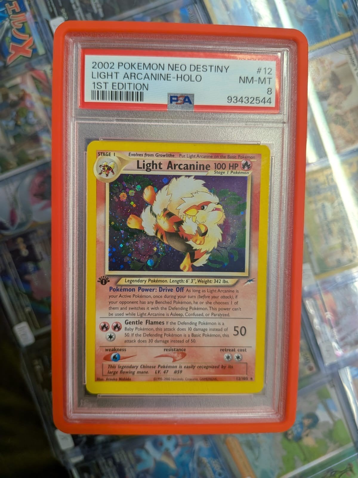 Light Arcanine Holo 1st Edition #12 PSA 8, Ophalen of Verzenden