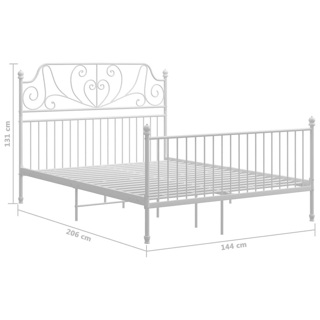 Tweepersoonsbed wit metaal 140x200 cm, Huis en Inrichting, Ophalen, Gebruikt, Tweepersoons, 140 cm