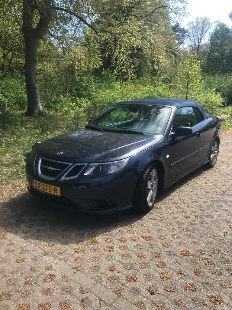 Saab 9-3 1.8 T Cabrio 2011 Linear Blauw Metalic, Auto's, Saab, 1998 cc, Cabriolet, Leder, Handgeschakeld