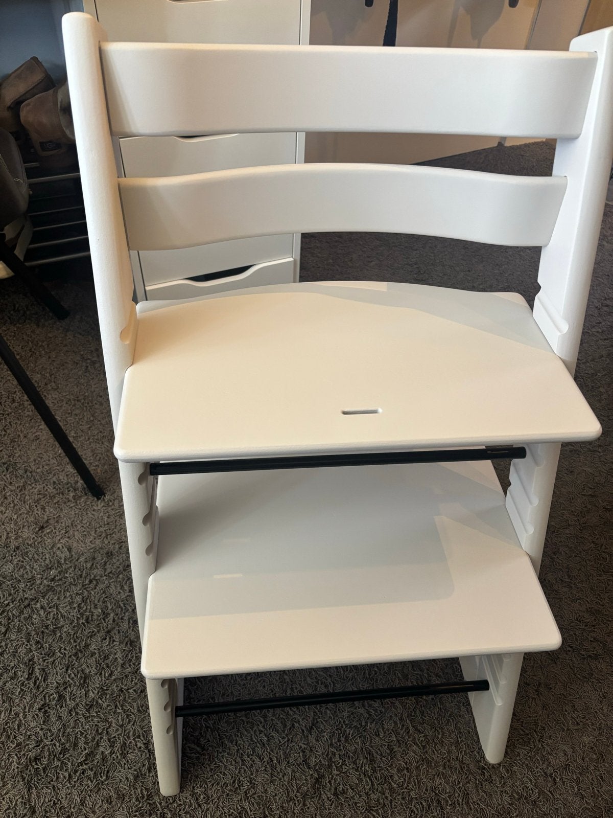 Stokke Tripp Trapp kinderstoel - urban taupe incl babyset, Ophalen, Zo goed als nieuw, Meegroeistoel, Aanschuifbaar