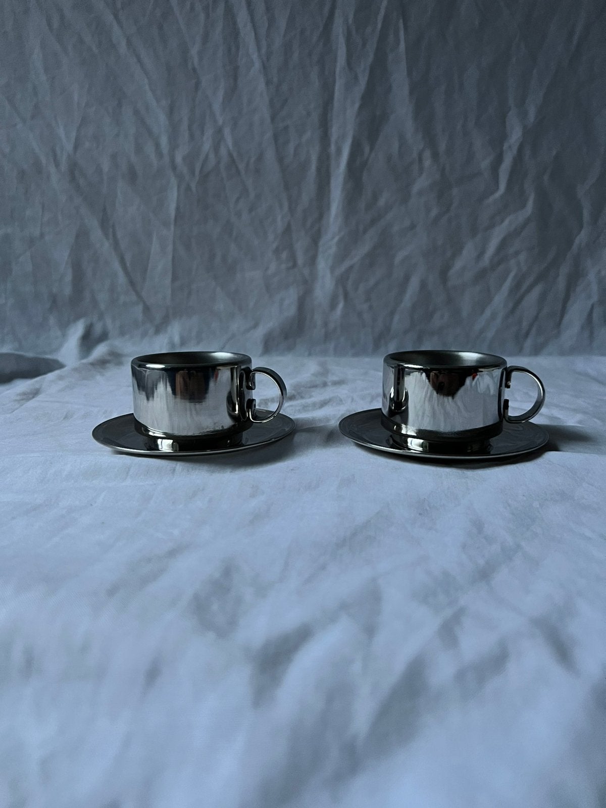 Vintage RVS Italiaanse set espressokopjes – STO Casalinghi, Ophalen, Metaal, Vintage, Kop(pen) en/of Schotel(s)