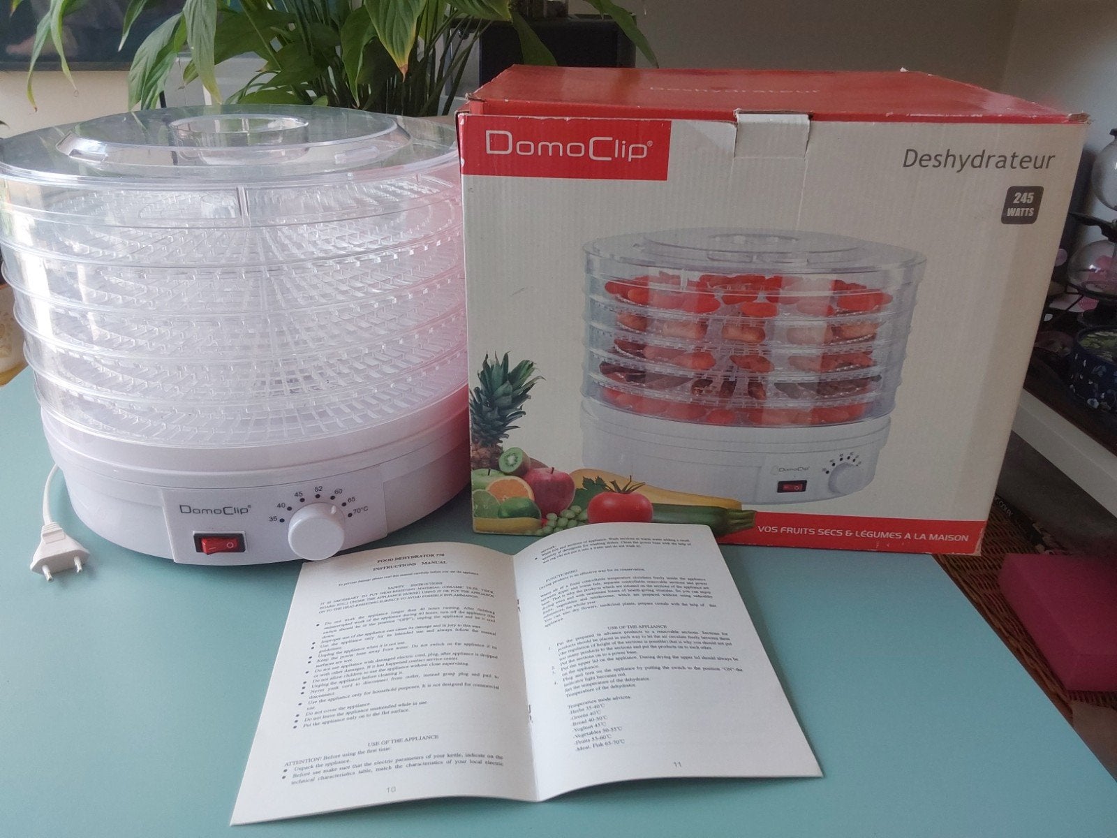 Domoclip fruit- en groentedroger 245W - Zo goed als nieuw, Ophalen, Zo goed als nieuw