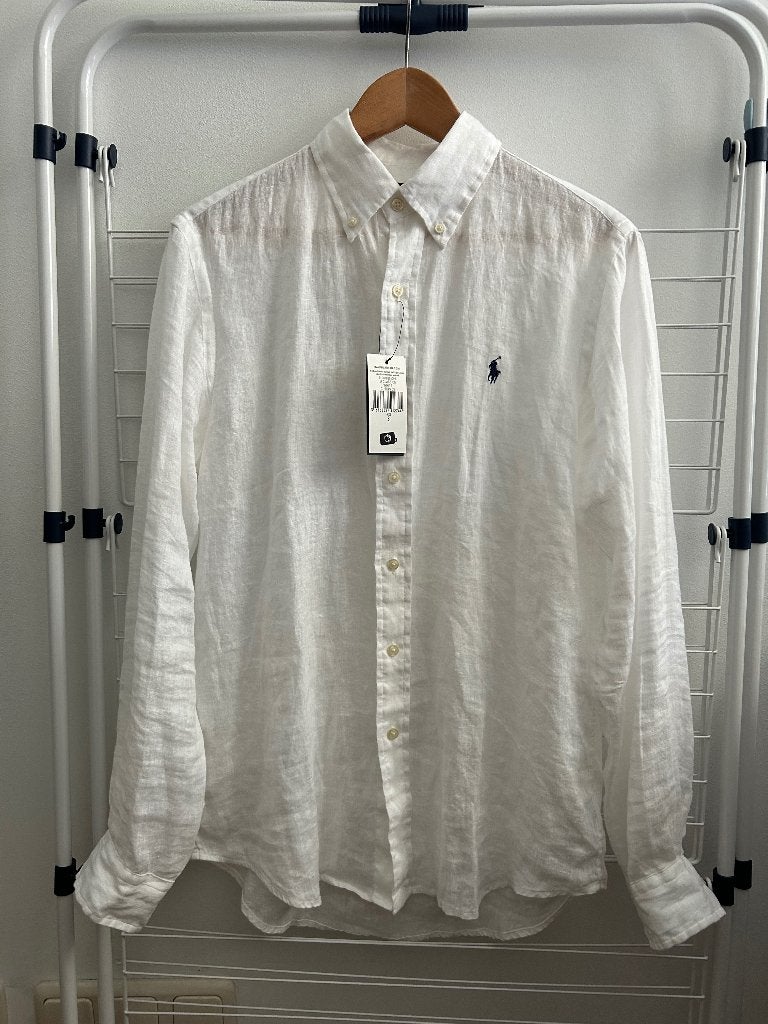 Polo Ralph Lauren linnen overhemd maat S, Halswijdte 38 (S) of kleiner, Wit, Ralph Lauren, Nieuw