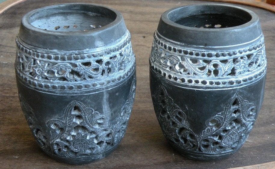 Waxinelichtjes, 2 stuks., Ophalen of Verzenden, Zo goed als nieuw