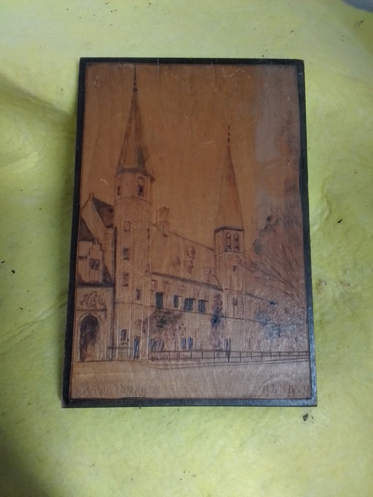 15551) tekening L Braams   abdij  Middelburg, Antiek en Kunst, Kunst | Tekeningen en Foto's, Ophalen of Verzenden