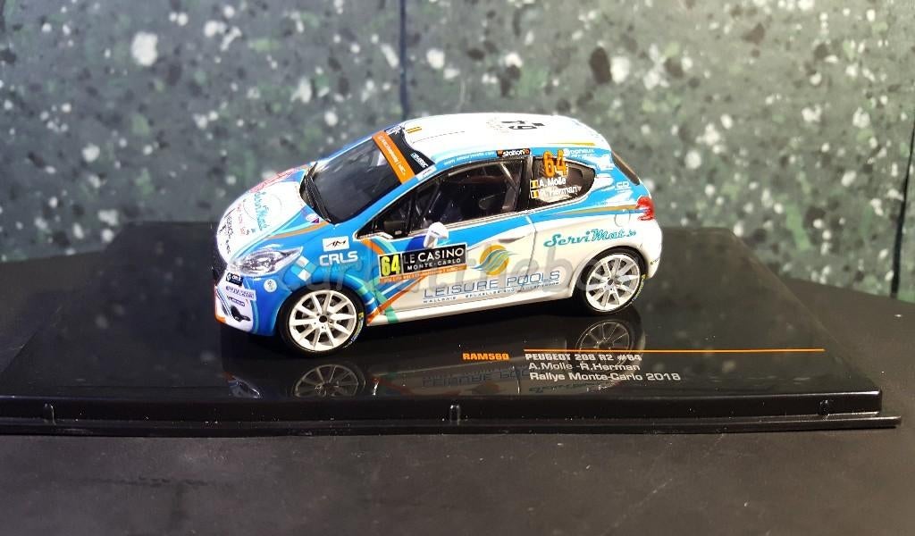 Peugeot 208 R2 NO 64 rally Monte Carlo 1:43 Ixo V239, Hobby en Vrije tijd, Modelauto's | 1:43, Verzenden, Nieuw, Auto, Overige merken
