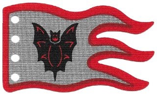 Lego Cloth Flag 8 x 5 Wave with Red Border and Fright Knight, Kinderen en Baby's, Gebruikt, Lego, Accessoire, Ophalen of Verzenden