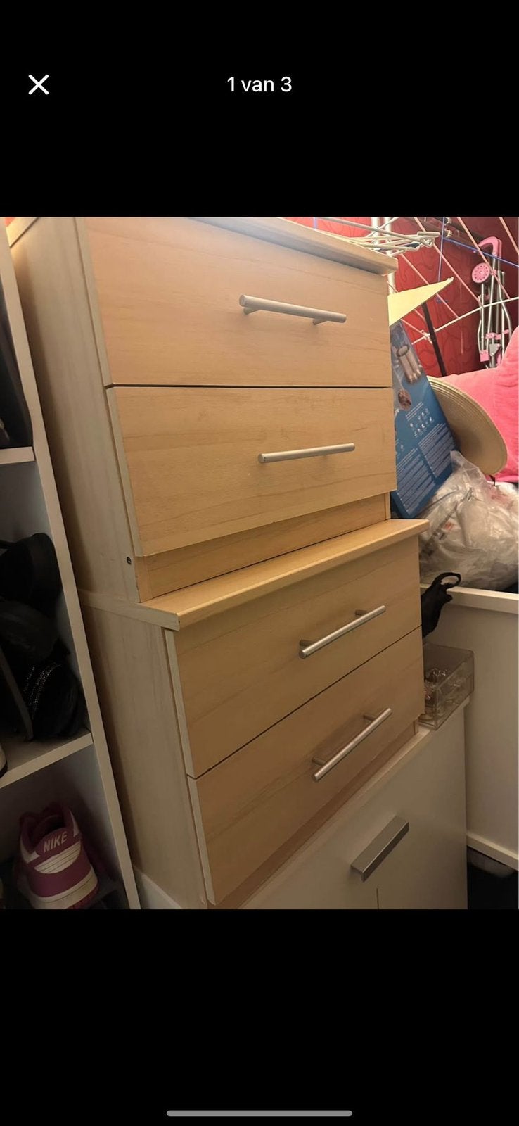 Nacht kastje, Ophalen, 1 of 2 laden, 50 tot 100 cm, Zo goed als nieuw