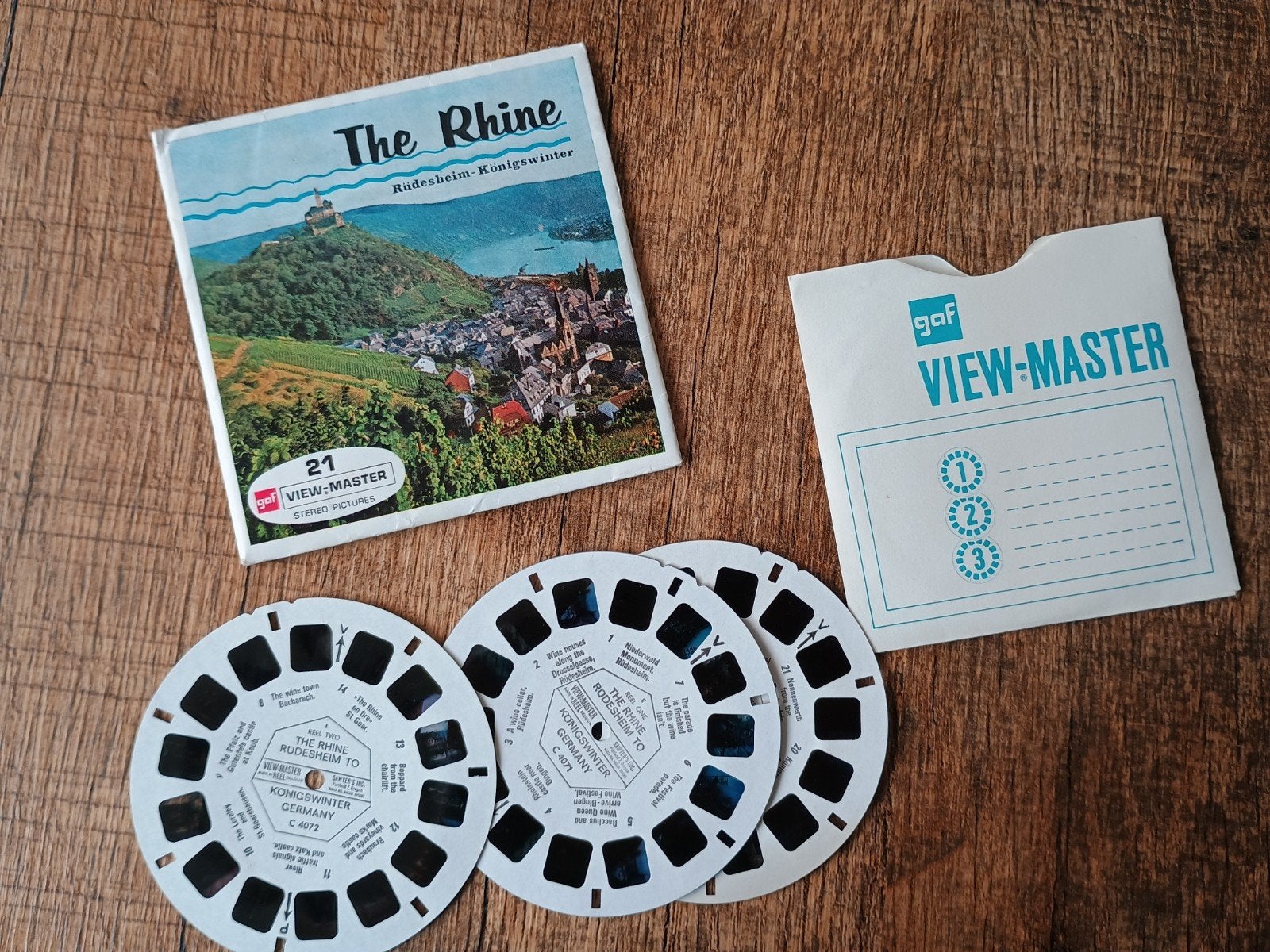 Oude viewmaster schijfjes The Rhine - De Rijn, Verzamelen, Ophalen of Verzenden, Gebruikt