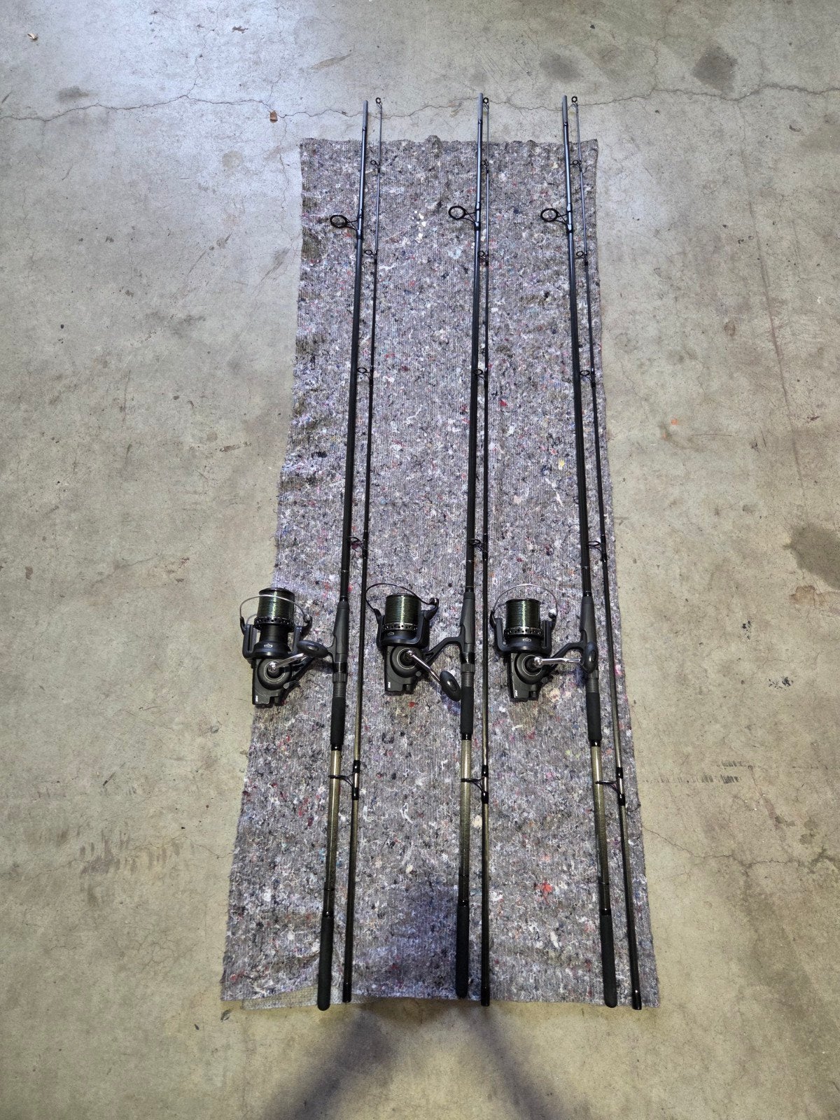 Fox Rangemaster hengels met molens en foudraal, Ophalen, Gebruikt, Complete set