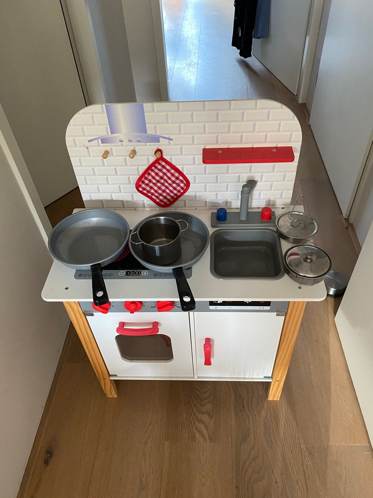 Complete speelkeuken set met accessoires, Ophalen of Verzenden, Gebruikt, Hout, Speelkeuken