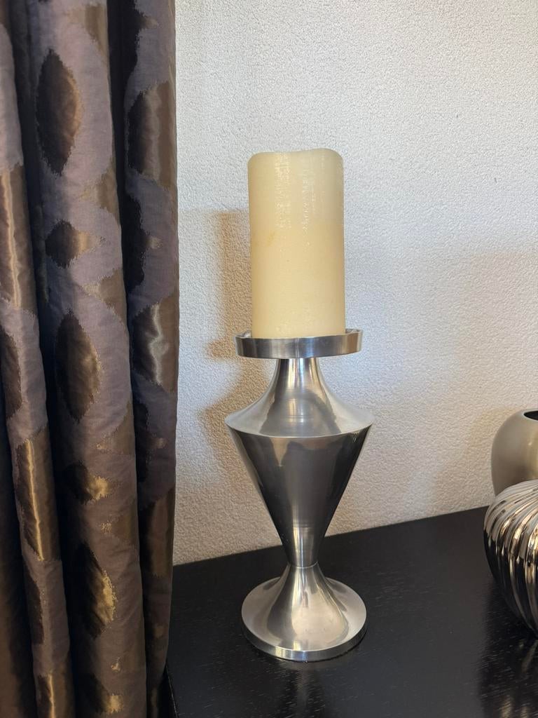 Kandelaar aluminium Brass & Boom, Huis en Inrichting, Woonaccessoires | Kandelaars en Kaarsen, Overige materialen, Gebruikt, Overige kleuren