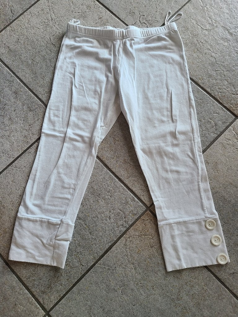 Witte 3/4 legging, maat S, met knopen, Kleding | Dames, Legging, Maat 36/38 (S), Wit, Ophalen of Verzenden