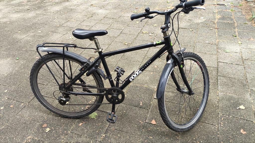 Frog Bike 73 - Zwarte Kinderfiets/Jeugdfiets, Fietsen en Brommers, Gebruikt, Geen vering, Ophalen, Overige merken