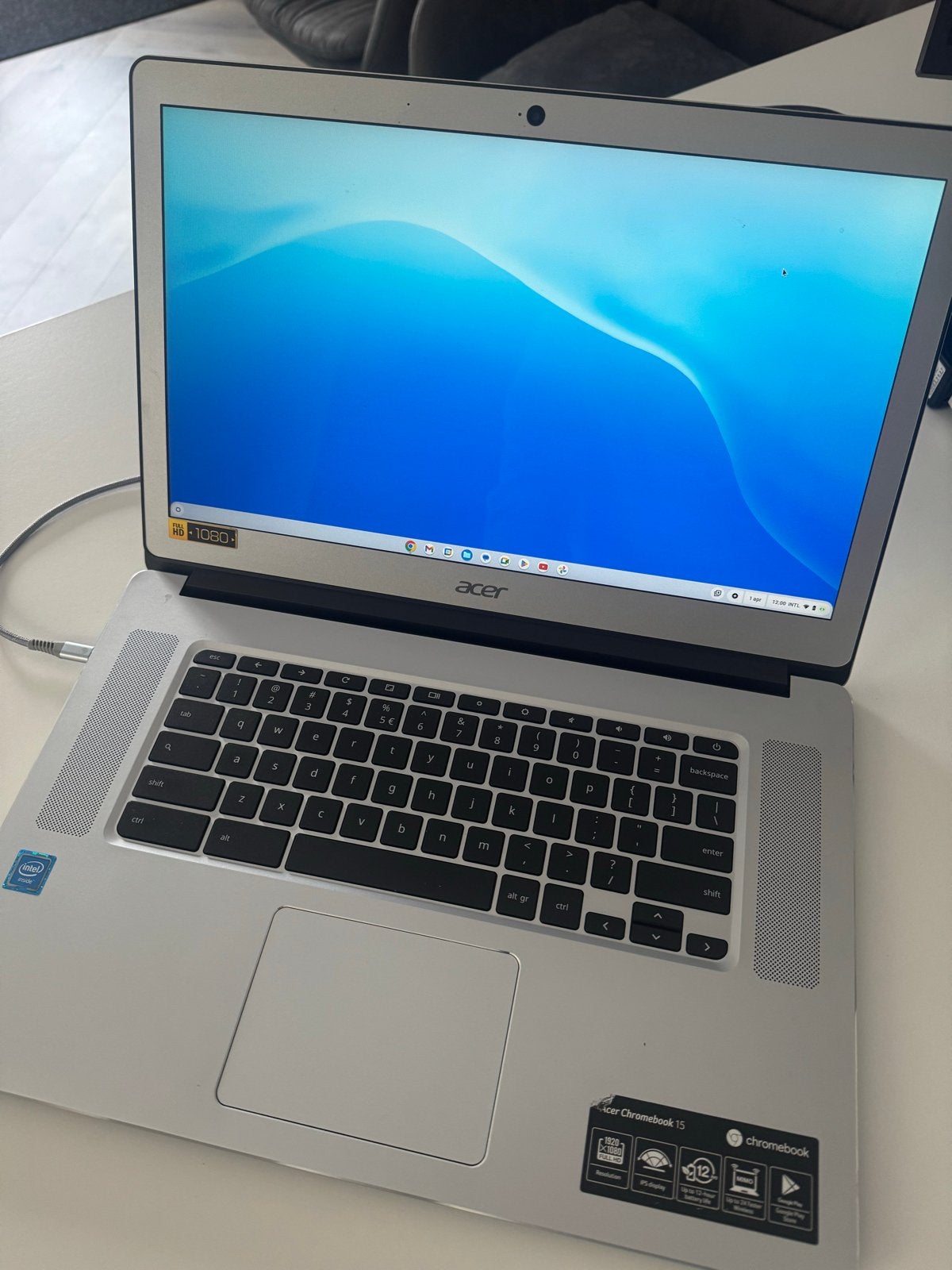 Acer Chromebook 15 CB515-1H met Touchscreen, 4 GB of minder, 15 inch, Qwerty, Touchscreen