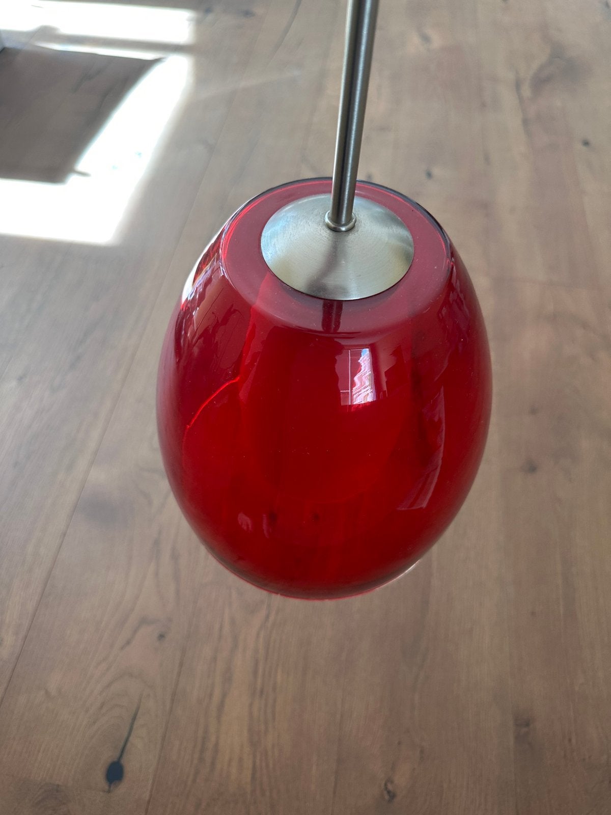 Rode hanglamp glas, Ophalen, Zo goed als nieuw, Glas