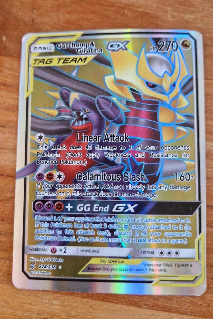 Pokémon Garchomp & Giratina GX (228/236) Full Art, Ophalen of Verzenden, Zo goed als nieuw