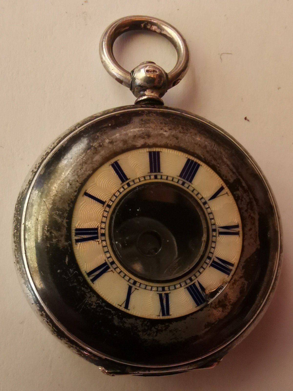 Zilveren half Hunter zakhorloge kast. Antiek, Overige merken, Zakhorloge, Verzenden, Voor 1900