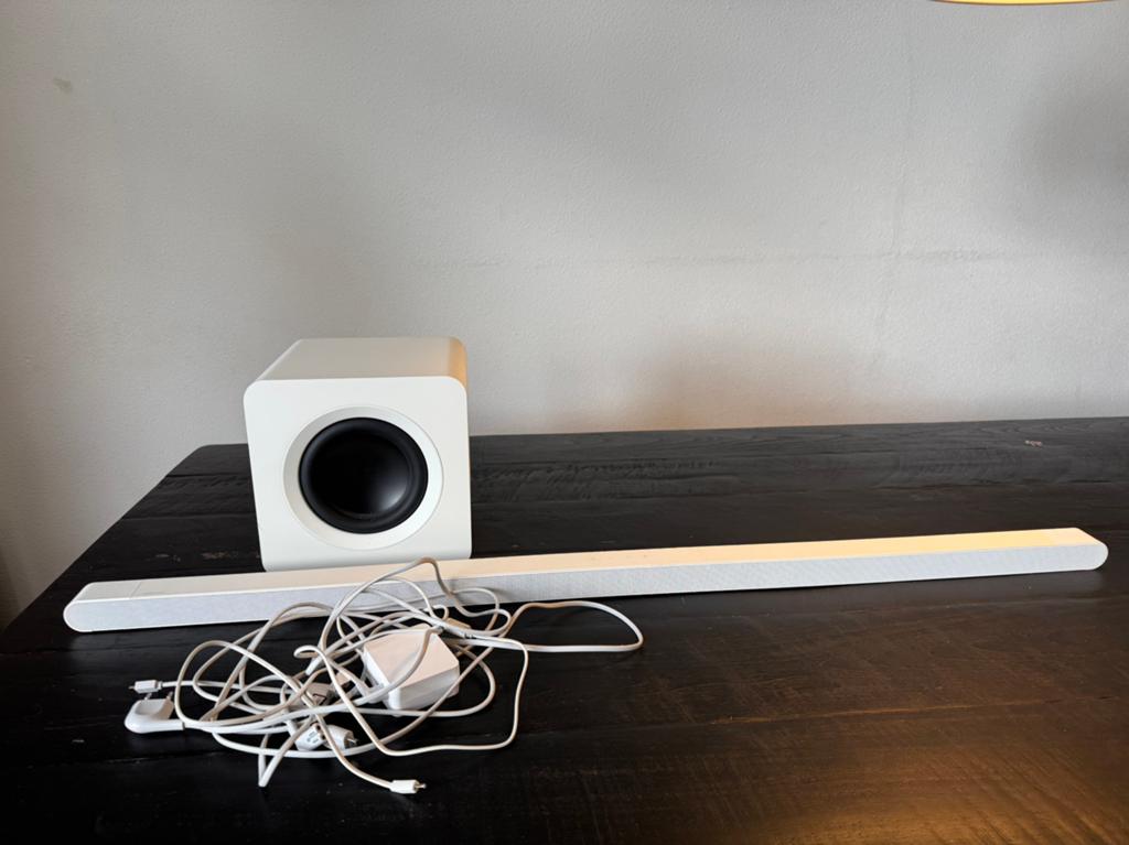 Samsung Soundbar met Subwoofer - Wit, Audio, Tv en Foto, Soundbars, Ophalen, Met externe subwoofer, Gebruikt