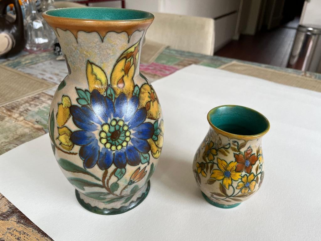 Gouds plateel  2 Zuid Holland Gouda TALA vazen, Antiek en Kunst, Antiek | Keramiek en Aardewerk, Ophalen