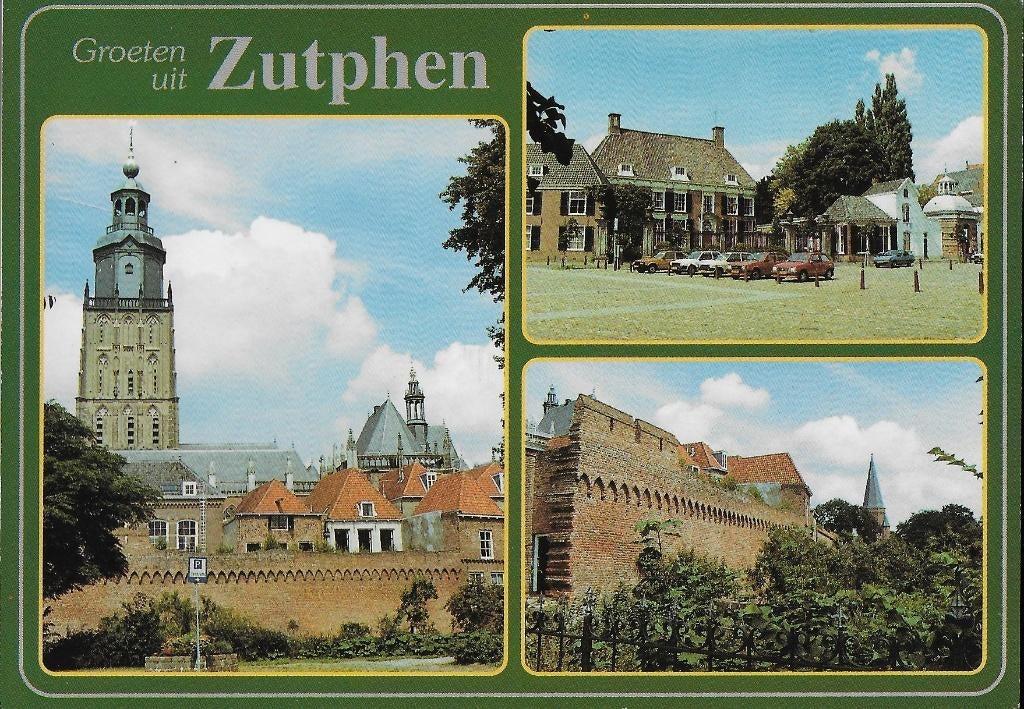 W5 Ongelopen ansichtkaart groeten uit Zutphen, Ophalen of Verzenden, Voor 1920, Ongelopen, Gelderland