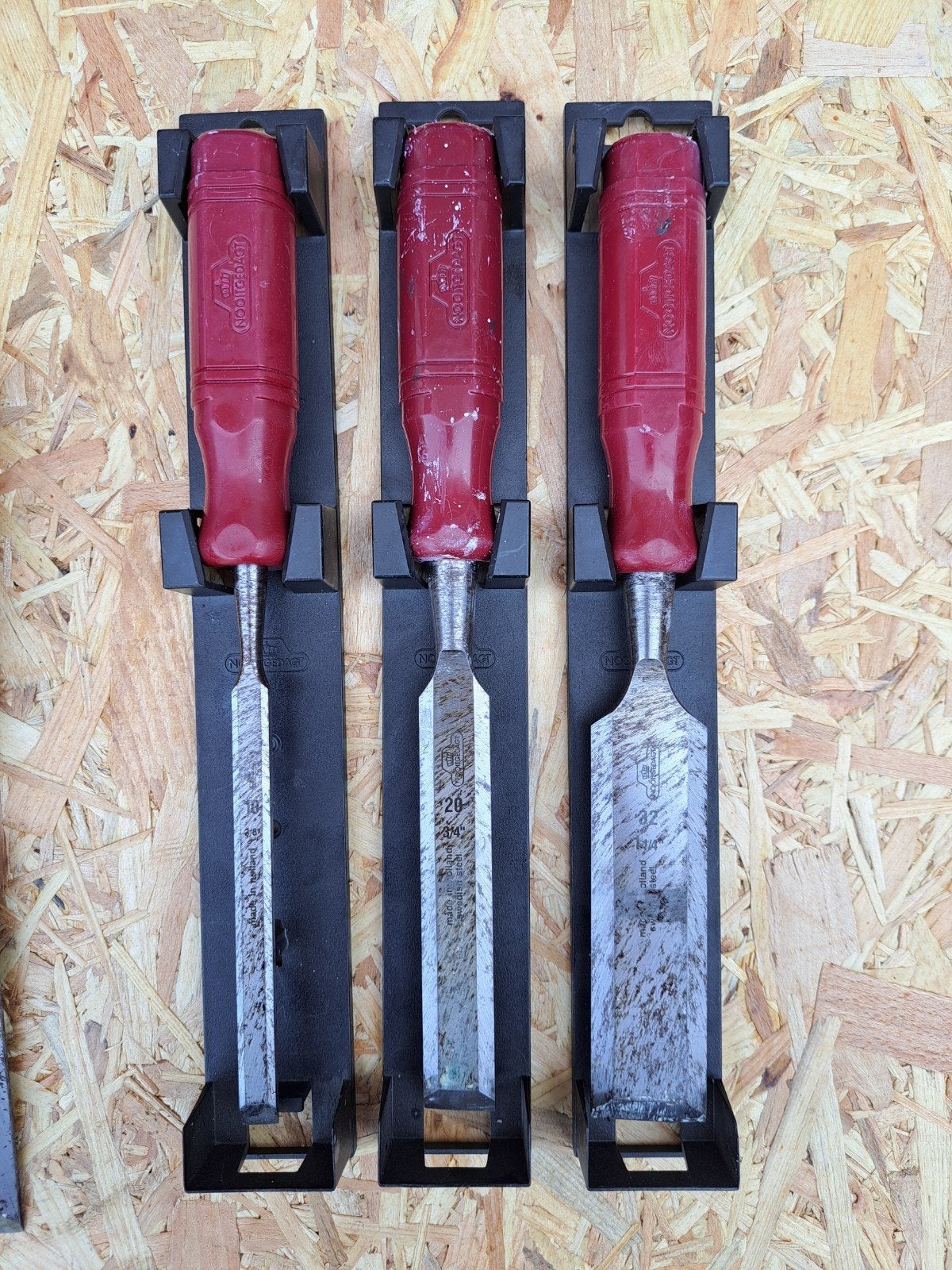 Fraaie set van 3 Nooitgedagt beitels | 32, 20, 10 mm, Doe-het-zelf en Verbouw, Ophalen of Verzenden, Gebruikt, Overige typen, Nooitgedacht