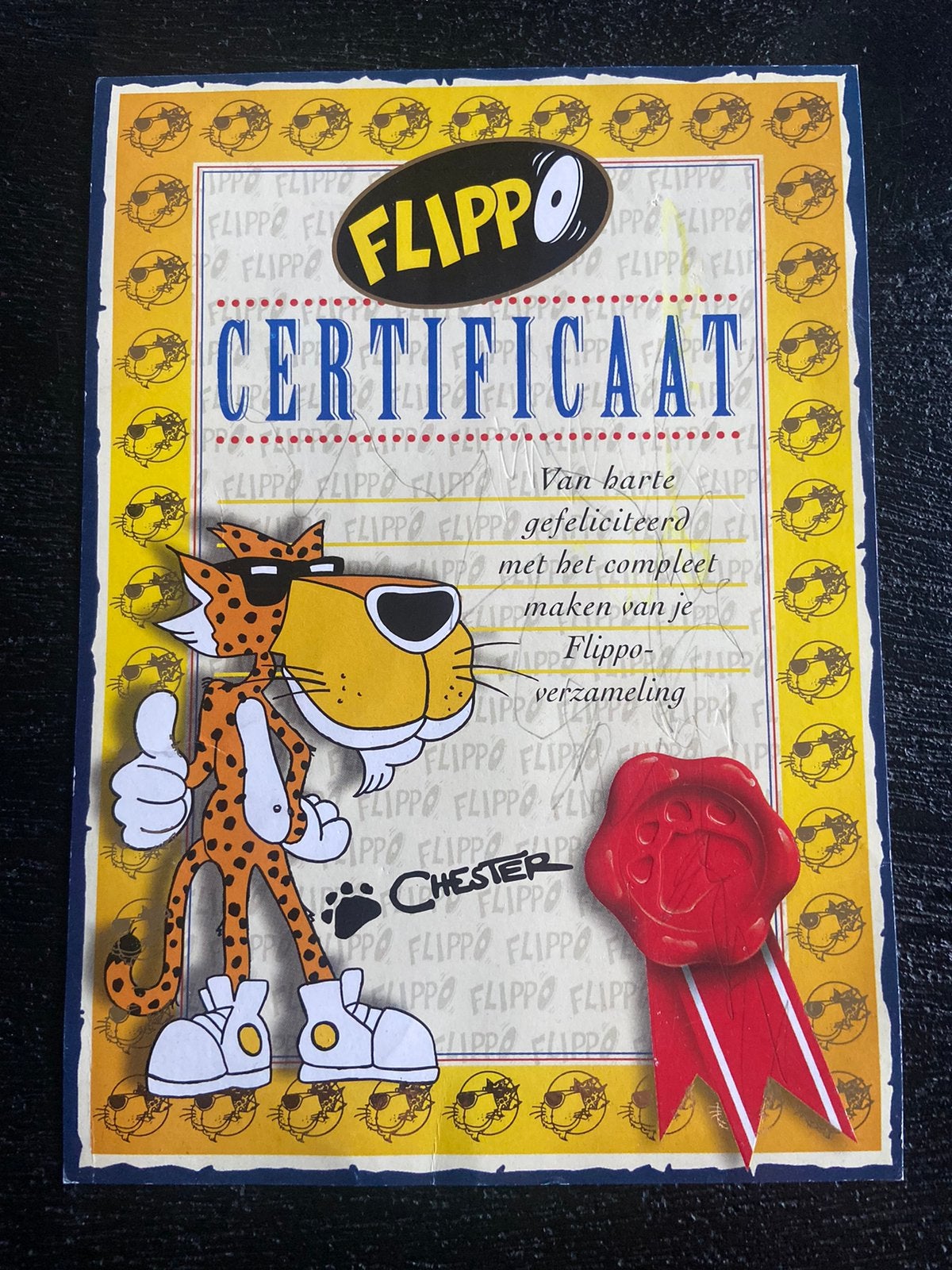 Flippo Certificaat bij complete verzameling 1996, Ophalen of Verzenden