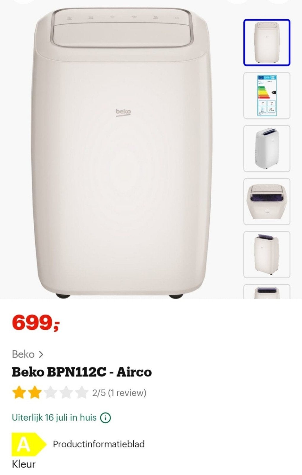 Nieuwe airco wegens zorghuis tekoop, Witgoed en Apparatuur, Airco's, Ophalen, Wandairco, 3 snelheden of meer