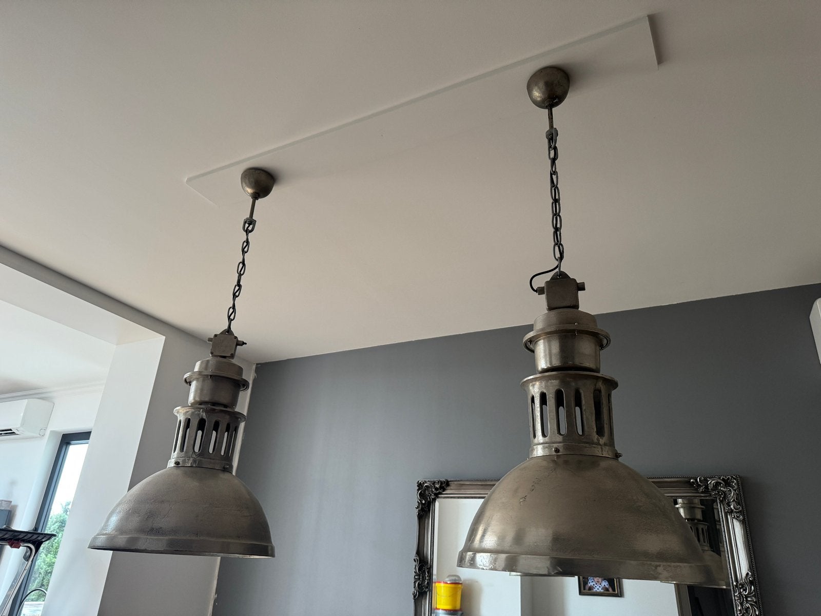 Industriele eettafel lampen, Ophalen, Zo goed als nieuw