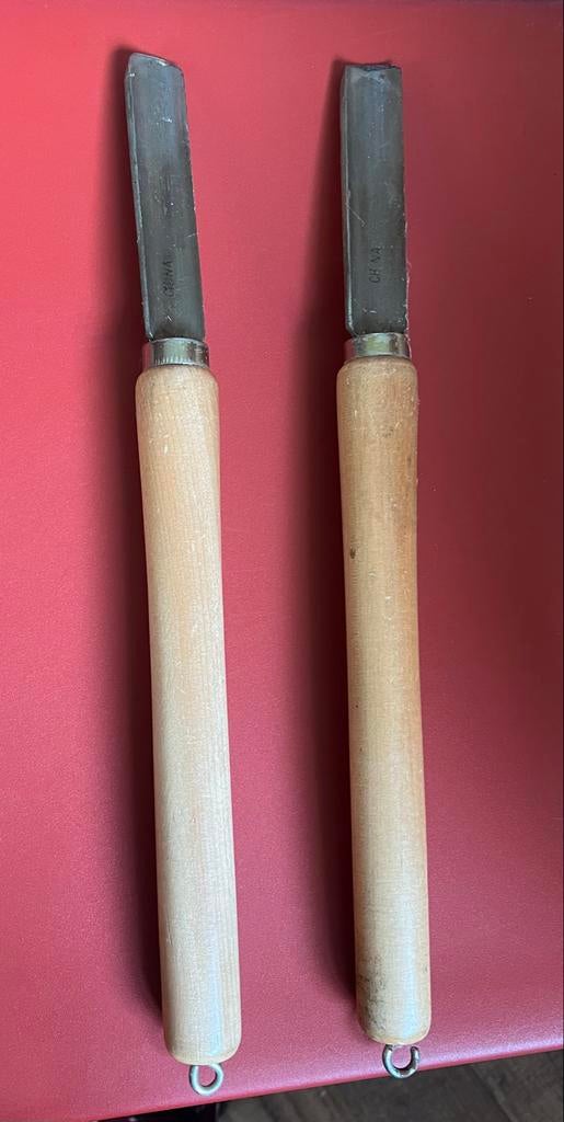 Set van 2 houtsnijgereedschappen met houten handvat, Ophalen, Gebruikt, Overige thema's, Gereedschap of Toebehoren