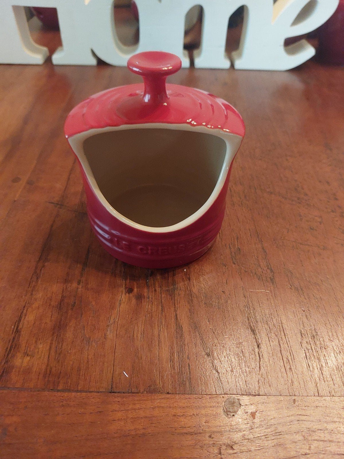 Le Creuset zoutpot cerise, Le Creuset, Ophalen of Verzenden, Steen/keramiek, Rood