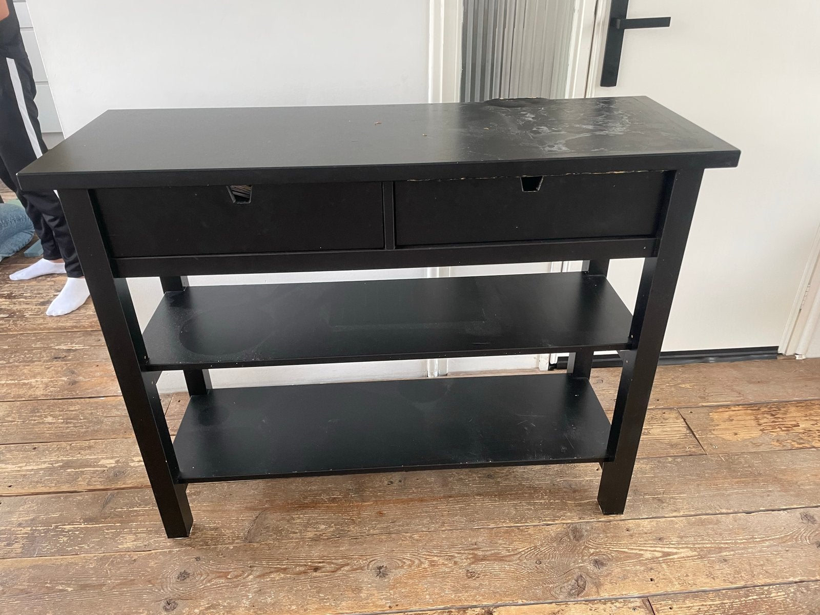 Zwart sidetable IKEA norden met lades en planken, Ophalen, Gebruikt, 75 cm of meer, 60 cm of meer
