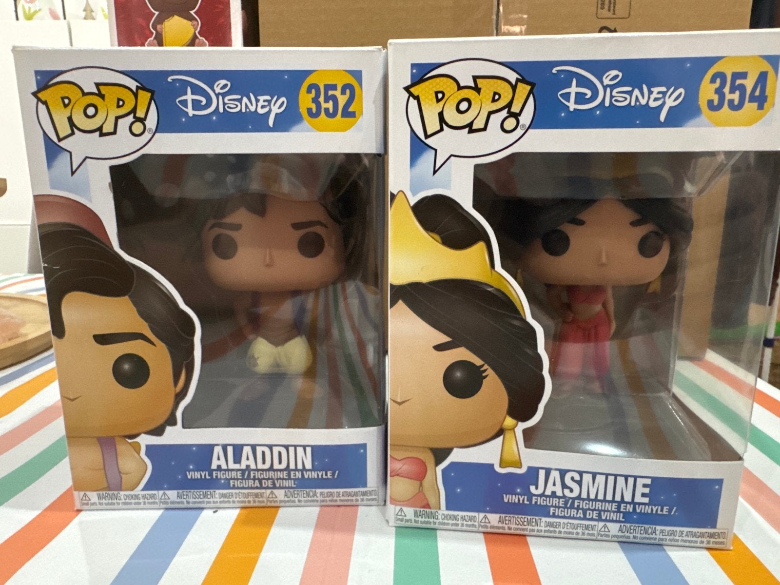 2 Funko Pops Aladdin en Jasmine (Disney), Verzenden, Zo goed als nieuw