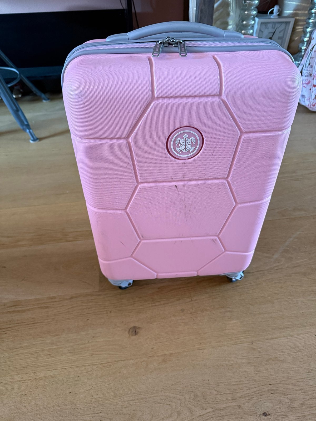 Mooie roze koffer Suit Suit 35/45cm, Ophalen, Gebruikt, Roze, Uitschuifbare handgreep