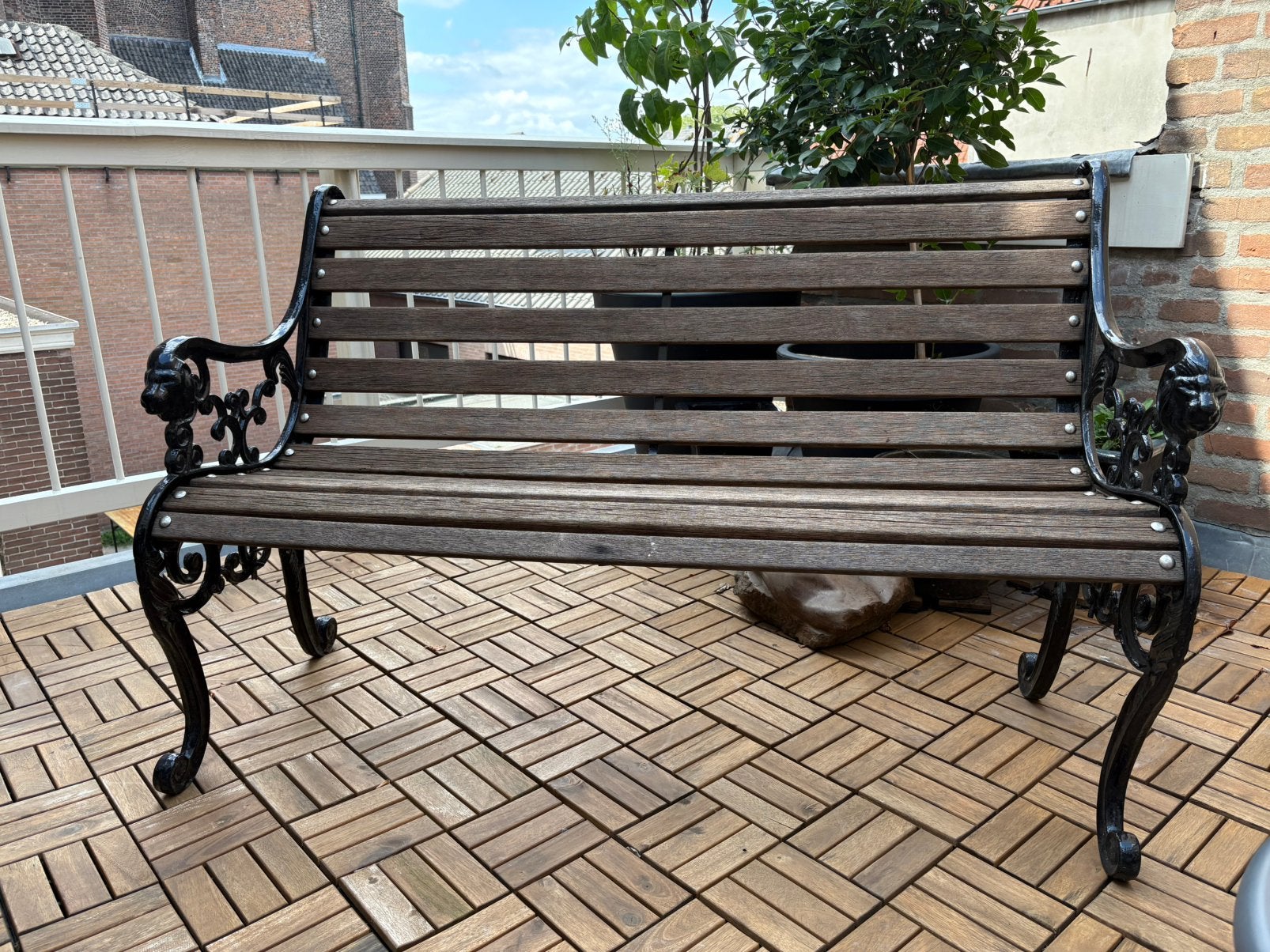 Tuinbank 126 cm nostalgisch, Tuin en Terras, Tuinbanken, Ophalen, Gebruikt, Metaal