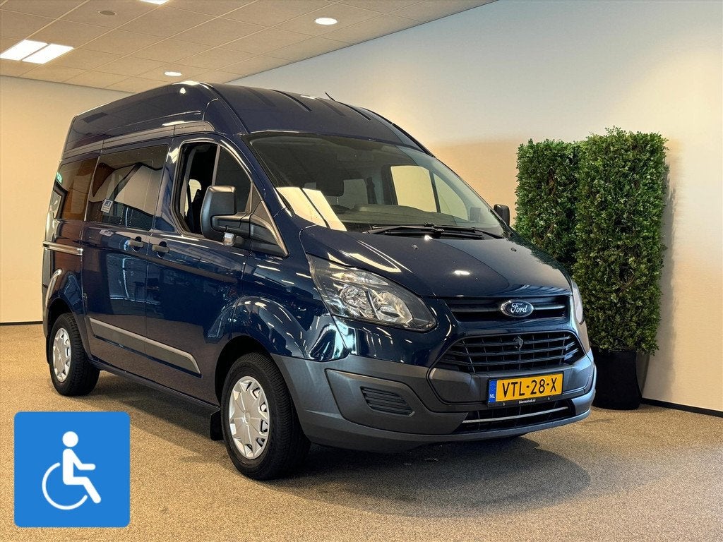 Ford Transit Custom L1H2 Rolstoelbus, Auto's, 12 maanden, 4 cilinders, Blauw, 2306 kg