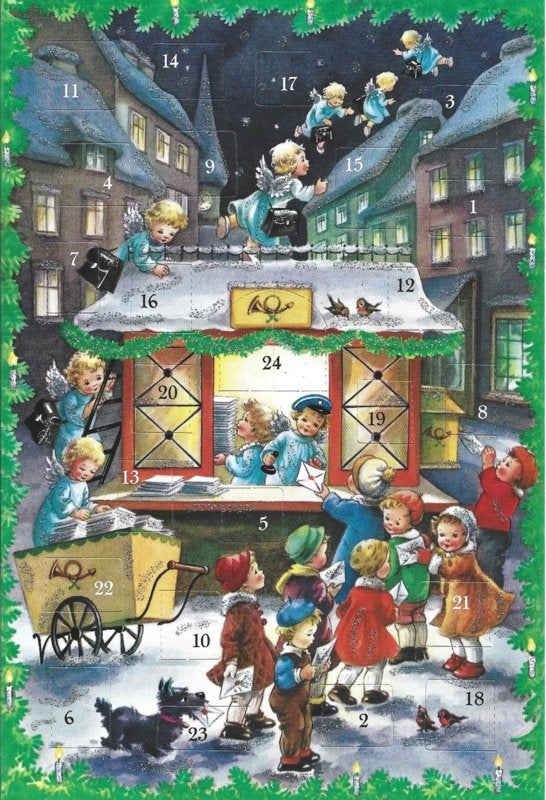 Adventskalender Kaart: Engeltjes Postkantoor - 12532, Ophalen of Verzenden, Nieuw