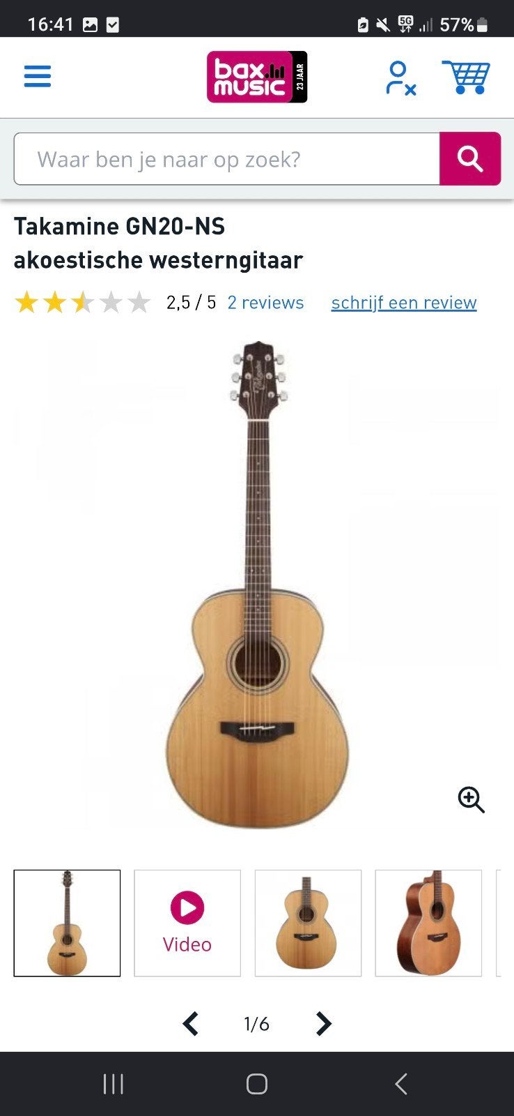 Takamine GN20-NS Westerngitaar - Jumbo model, Ophalen, Zo goed als nieuw, Western- of Steelstringgitaar