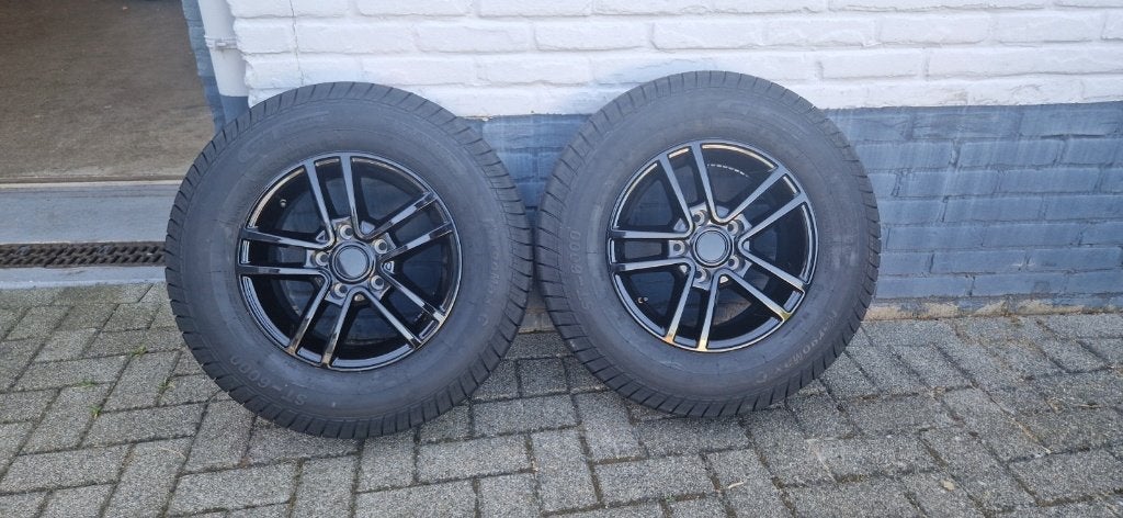 Caravan sportvelgen set 14 inch hoogglans zwart 185R14C 102, Ophalen, Nieuw