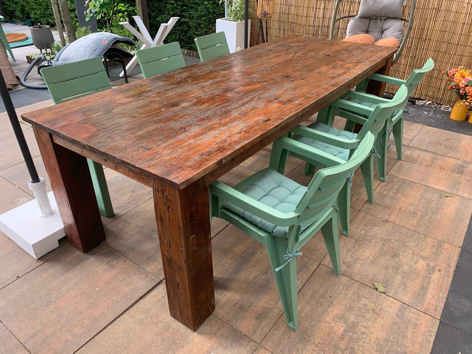 Robuuste houten tuintafel - Perfect voor buiten!, Tuin en Terras, Tuintafels, Ophalen, Gebruikt, Rechthoekig, Hout