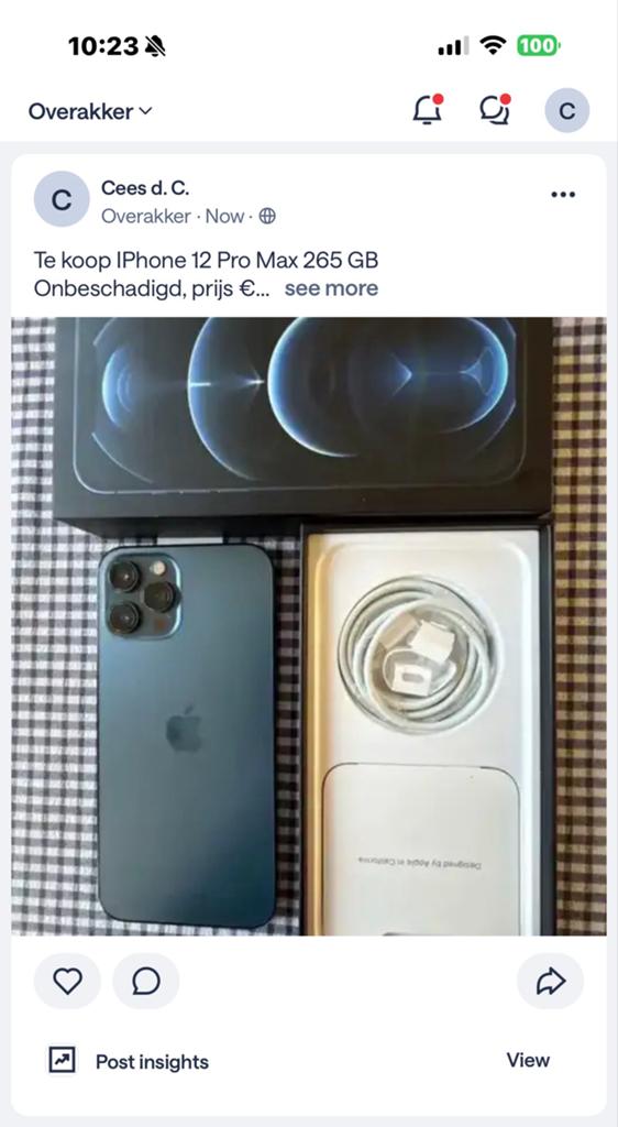 iPhone 12 Pro Max 256GB met oplader en nieuw hoesje, Ophalen, Zo goed als nieuw, Bescherming, Apple iPhone