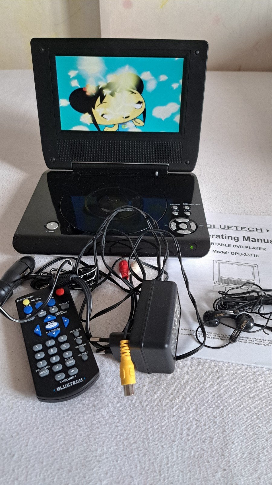 Draagbare DVD-speler Bluetech DPU-33710 met accessoires, Audio, Tv en Foto, Verzenden, Draagbaar, Zo goed als nieuw, Overige merken